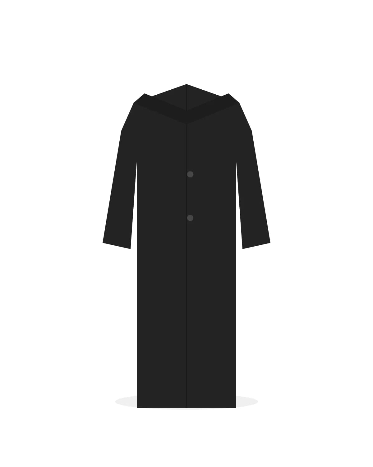 Double-Breasted Wool Coat — Black