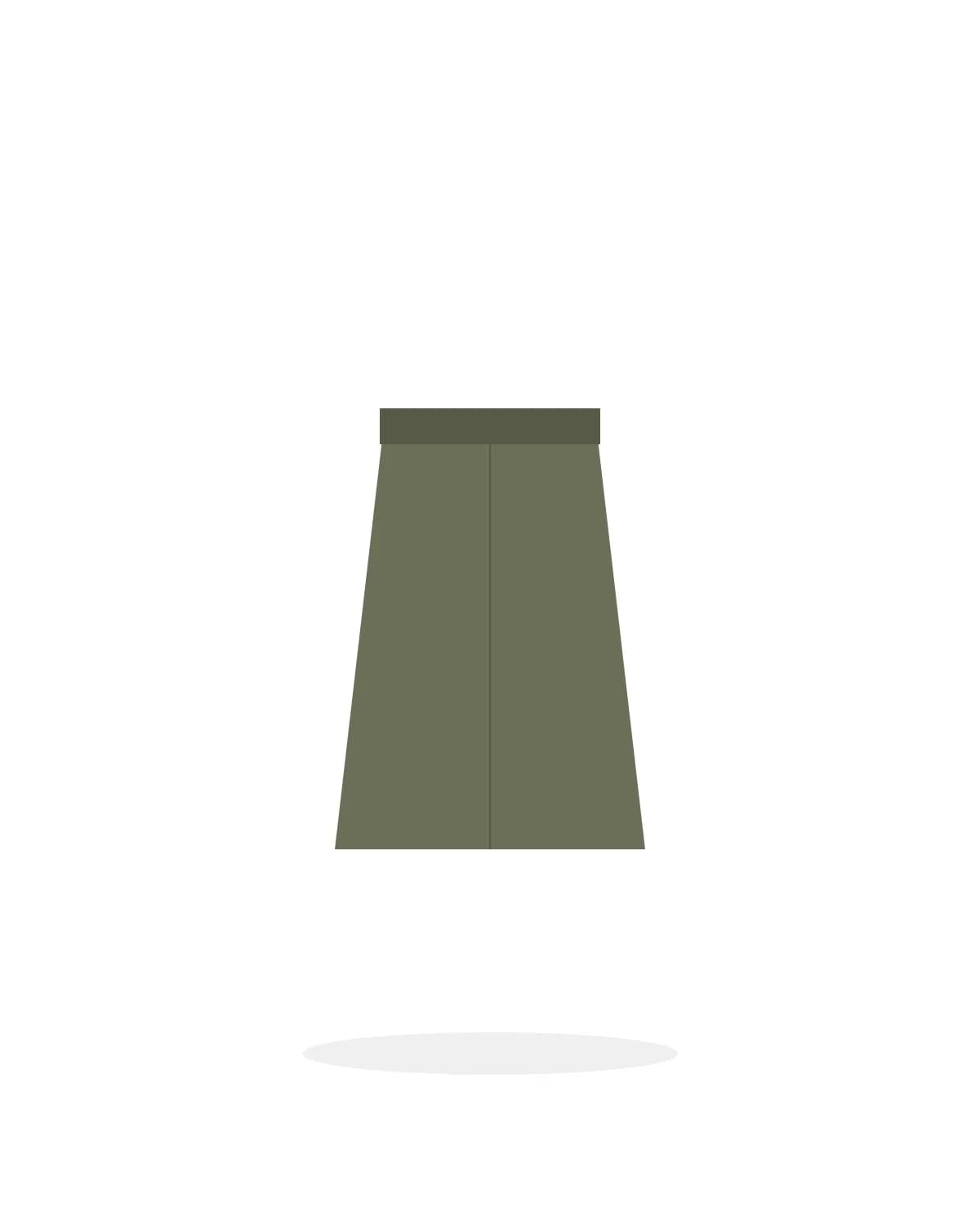 Pleated Midi Skirt — Olive